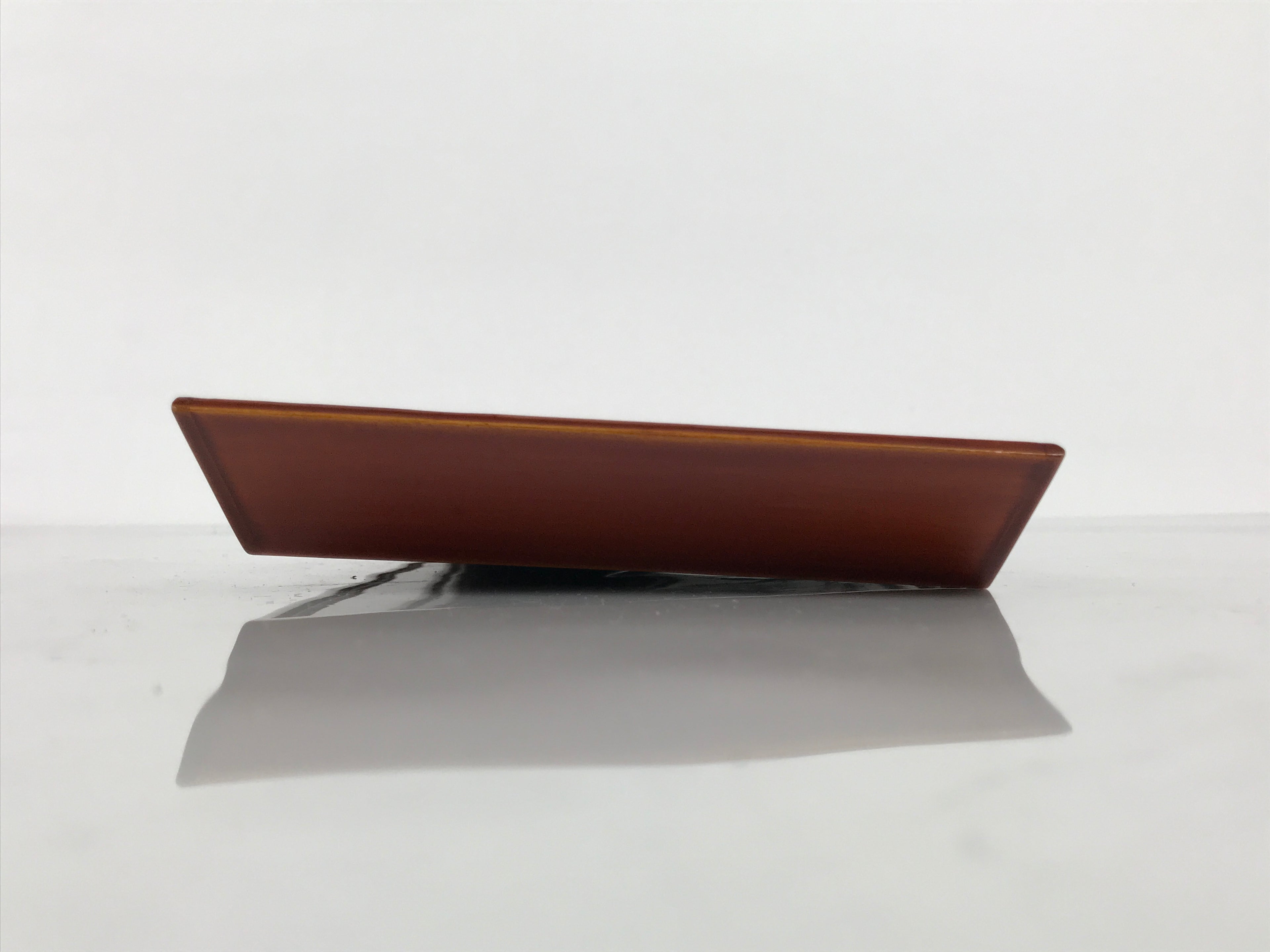 Japanese Lacquered Wood Serving Tray Obon Vtg Hida Shunkei Rectangle Brown L622-KT - Tray-chidorivintage.com