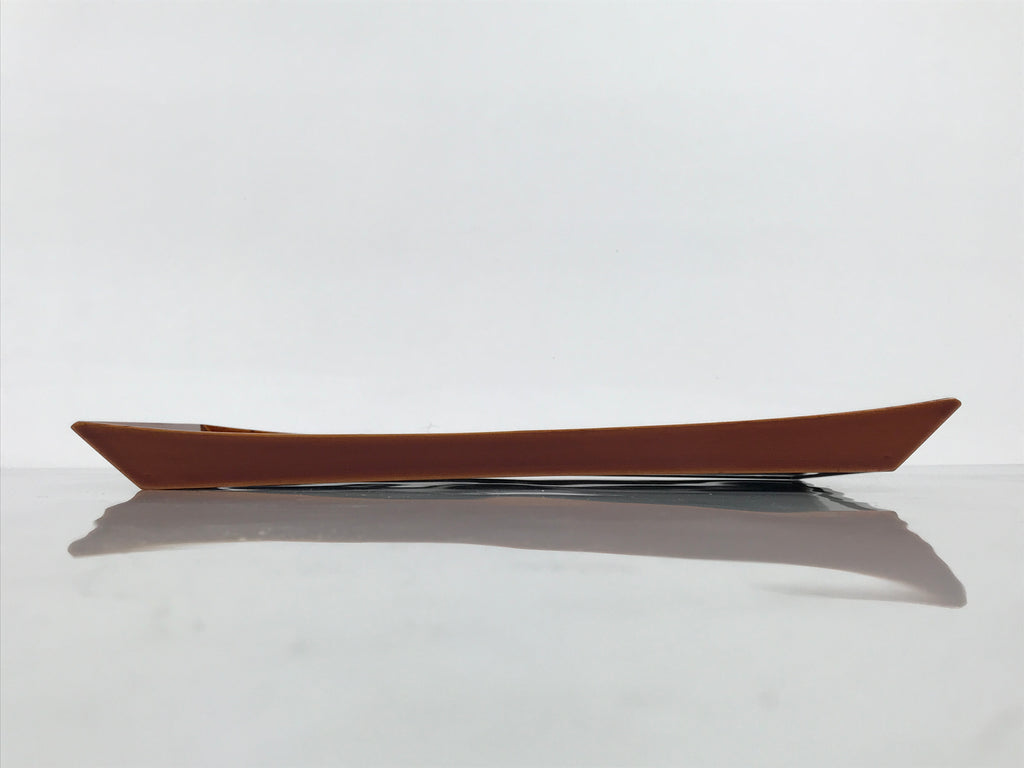 Japanese Lacquered Wood Serving Tray Obon Vtg Hida Shunkei Rectangle Brown L622-KT - Tray-chidorivintage.com
