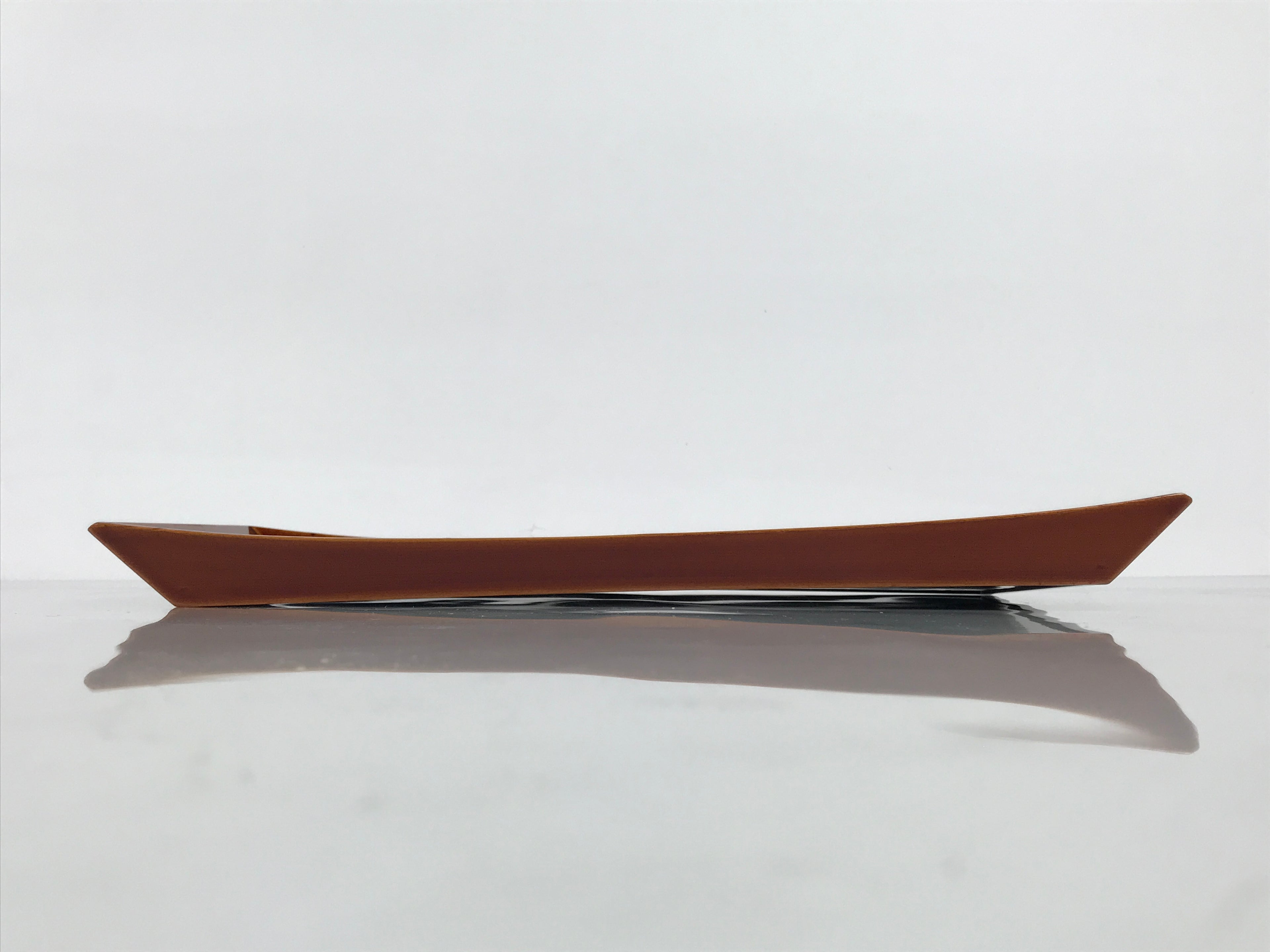 Japanese Lacquered Wood Serving Tray Obon Vtg Hida Shunkei Rectangle Brown L622-KT - Tray-chidorivintage.com