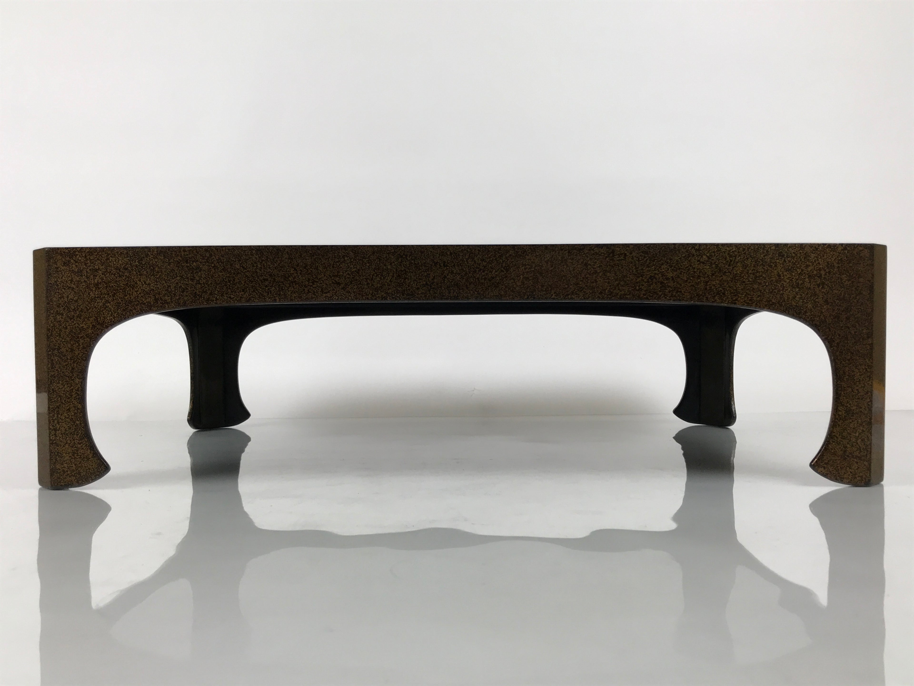 Japanese Lacquered Wooden Legged Ozen Low Table Meal Serving Tray Nashiji L627-KT - Tray-chidorivintage.com