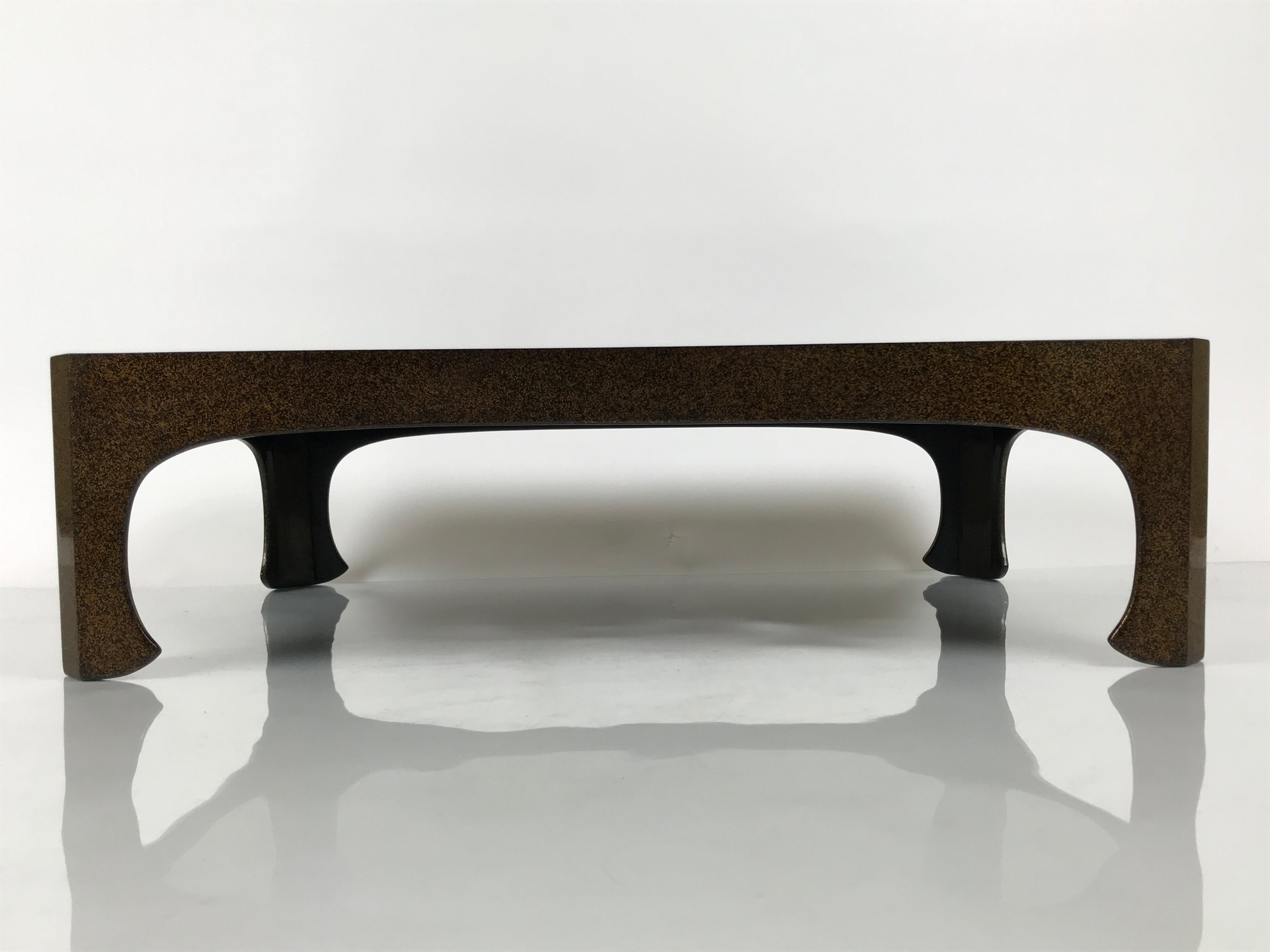 Japanese Lacquered Wooden Legged Ozen Low Table Meal Serving Tray Nashiji L627-KT - Tray-chidorivintage.com