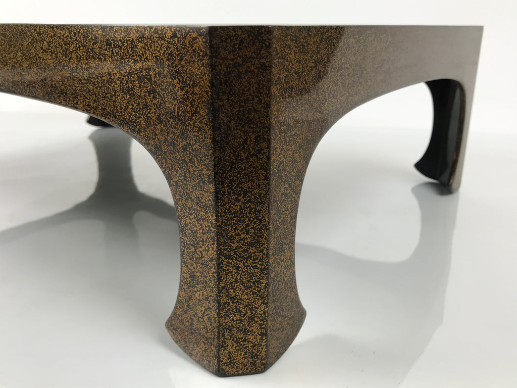 Japanese Lacquered Wooden Legged Ozen Low Table Meal Serving Tray Nashiji L627-KT - Tray-chidorivintage.com