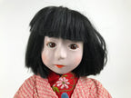 Japanese Ichimatsu Ningyo Doll Vtg Pink Silk Kimono Glass Eyes Gofun Face ID698-AD - Doll-chidorivintage.com