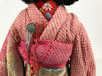 Japanese Ichimatsu Ningyo Doll Vtg Pink Silk Kimono Glass Eyes Gofun Face ID698-AD - Doll-chidorivintage.com