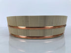 Japanese Handmade Natural Wood Bucket Sushi Oke Paddle Hangiri Copper Band BK60-OT - Wood-chidorivintage.com