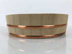 Japanese Handmade Natural Wood Bucket Sushi Oke Paddle Hangiri Copper Band BK60-OT - Wood-chidorivintage.com