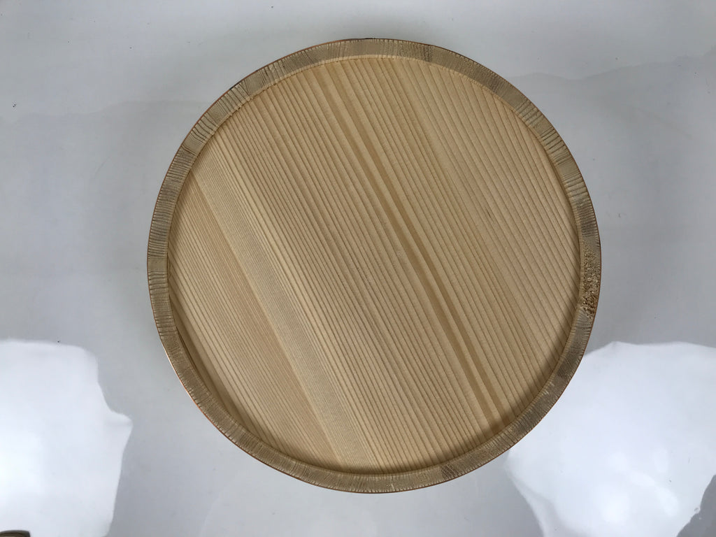Japanese Handmade Natural Wood Bucket Sushi Oke Paddle Hangiri Copper Band BK60-OT - Wood-chidorivintage.com