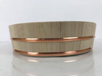 Japanese Handmade Natural Wood Sushi Bucket Paddle Oke Hangiri Copper Band BK61-OT - Wood-chidorivintage.com