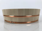 Japanese Handmade Natural Wood Sushi Bucket Paddle Oke Hangiri Copper Band BK61-OT - Wood-chidorivintage.com