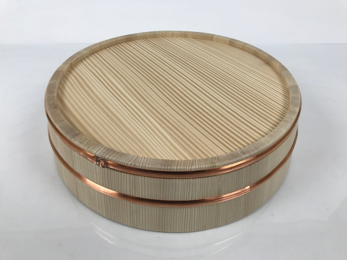 Japanese Handmade Natural Wood Sushi Bucket Paddle Oke Hangiri Copper Band BK61-OT - Wood-chidorivintage.com