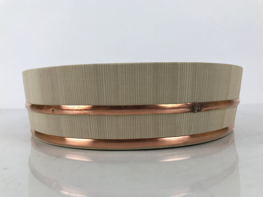 Japanese Handmade Natural Wood Sushi Bucket Paddle Oke Hangiri Copper Band BK62-OT - Wood-chidorivintage.com