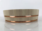 Japanese Handmade Natural Wood Sushi Bucket Paddle Oke Hangiri Copper Band BK62-OT - Wood-chidorivintage.com