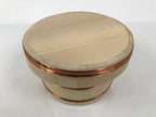 Japanese Handmade Wooden Bucket Oke Ohitsu Vtg Sushioke Deep Lidded Rice BK63-OT - Wood-chidorivintage.com