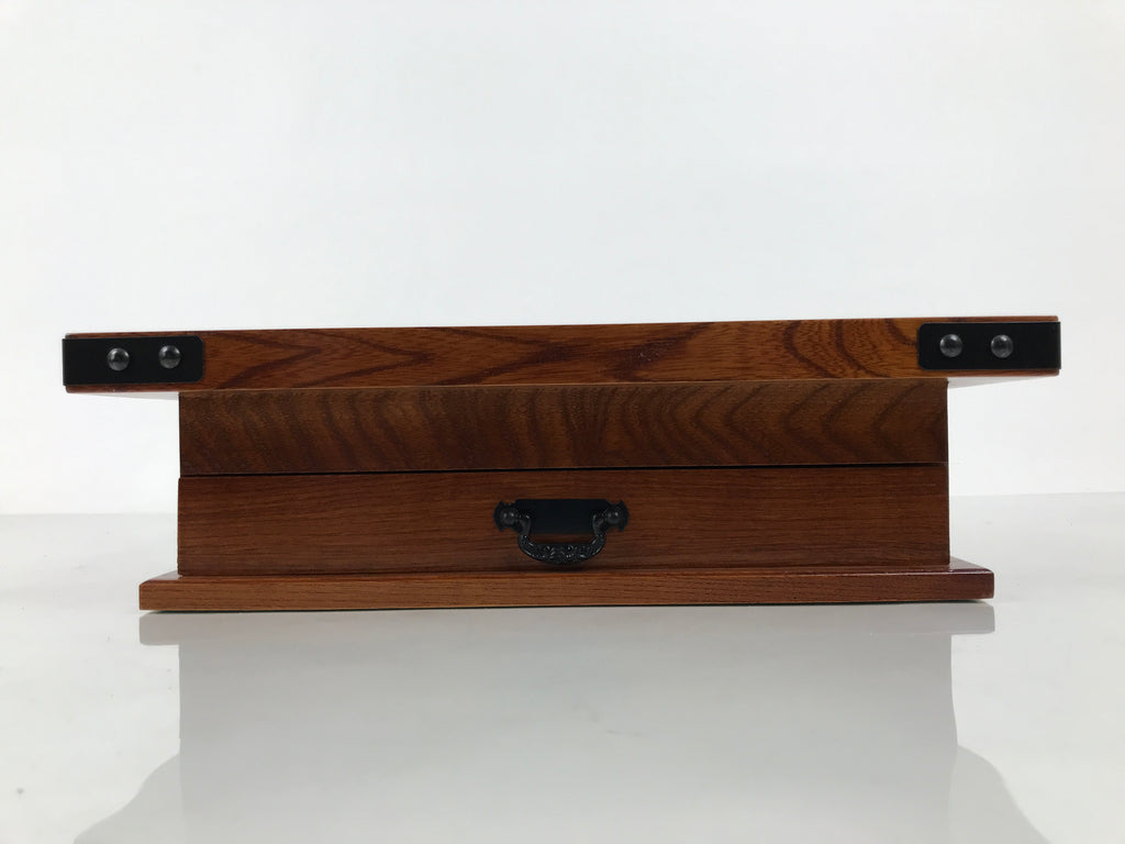 Japanese Iron Ashtray Tobacco Smoking Tray Zelkova Wood Container Brown PX816-OT - Misc-chidorivintage.com