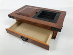 Japanese Iron Ashtray Tobacco Smoking Tray Zelkova Wood Container Brown PX816-OT - Misc-chidorivintage.com