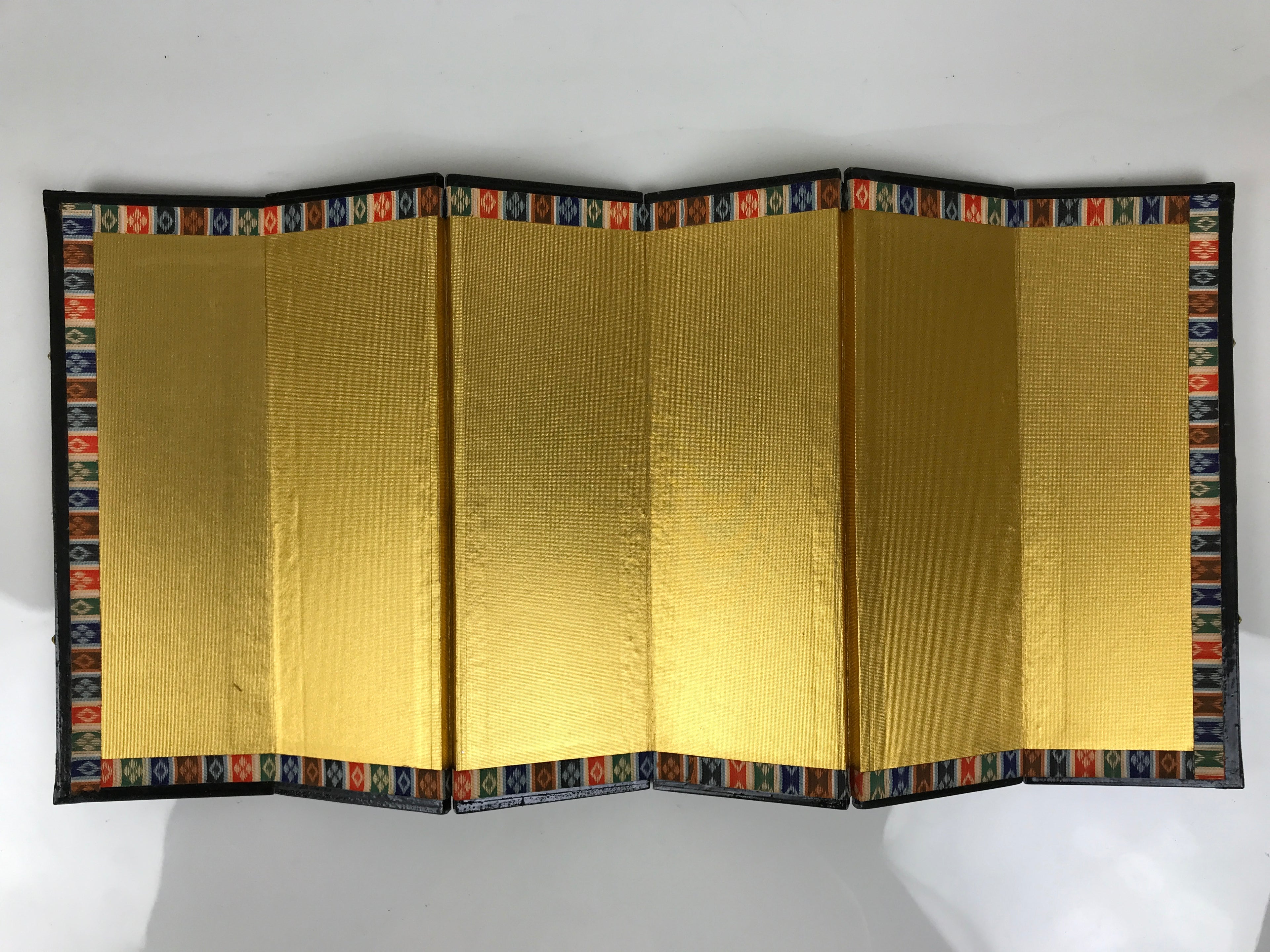 Japanese Gold Hina Doll Folding Screen Byobu Panel Display Vtg Furniture ID709-FB - Hina Doll Furniture-chidorivintage.com