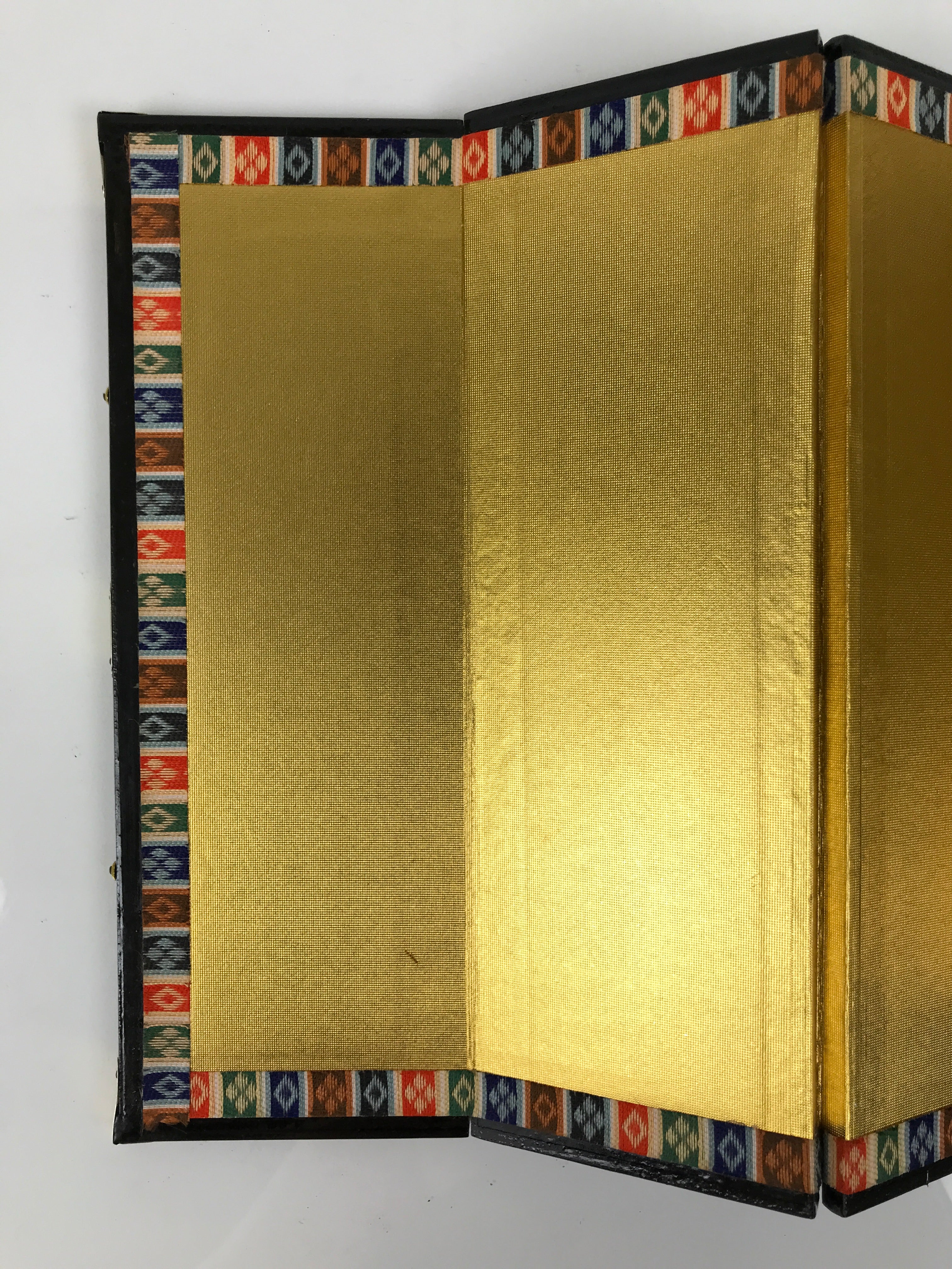 Japanese Gold Hina Doll Folding Screen Byobu Panel Display Vtg Furniture ID709-FB - Hina Doll Furniture-chidorivintage.com