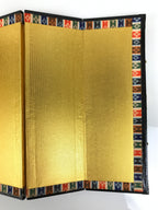 Japanese Gold Hina Doll Folding Screen Byobu Panel Display Vtg Furniture ID709-FB - Hina Doll Furniture-chidorivintage.com