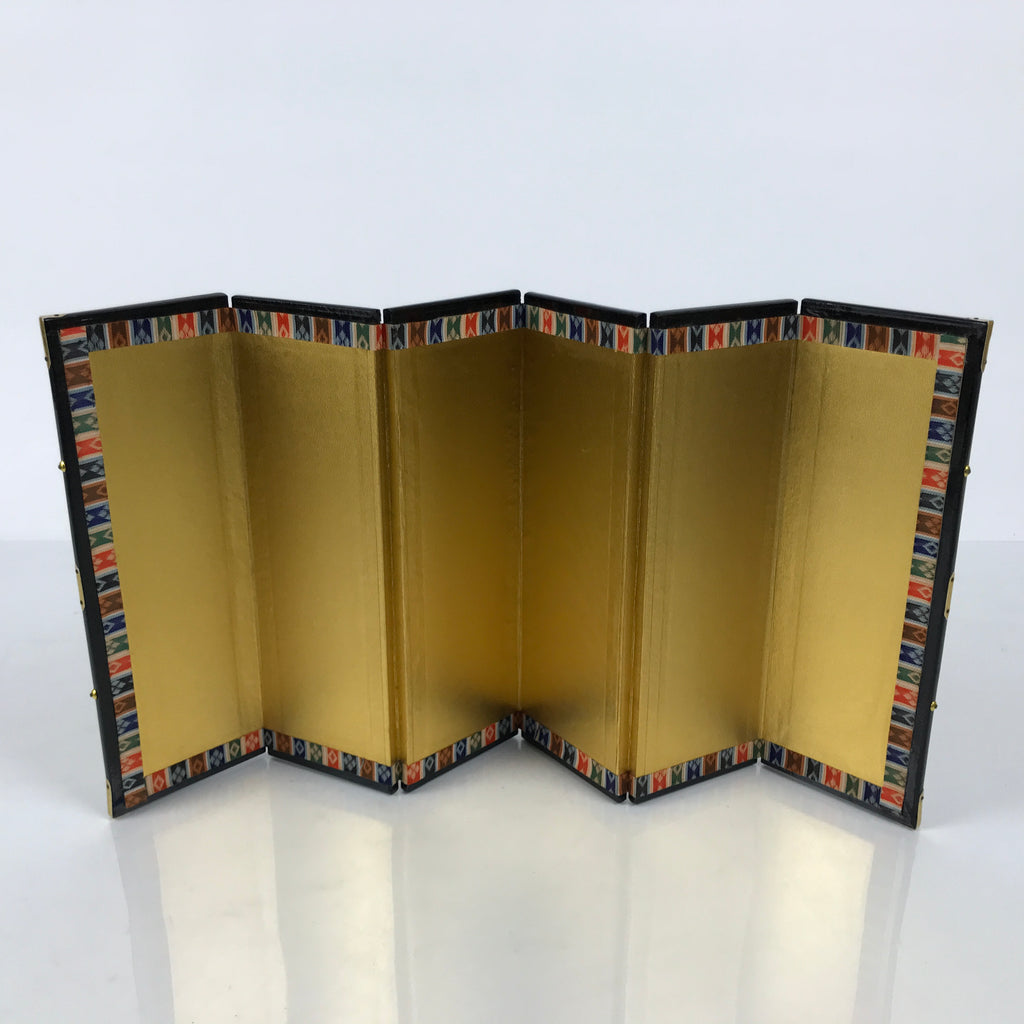 Japanese Gold Hina Doll Folding Screen Byobu Panel Display Vtg Furniture ID710-FB - Hina Doll Furniture-chidorivintage.com
