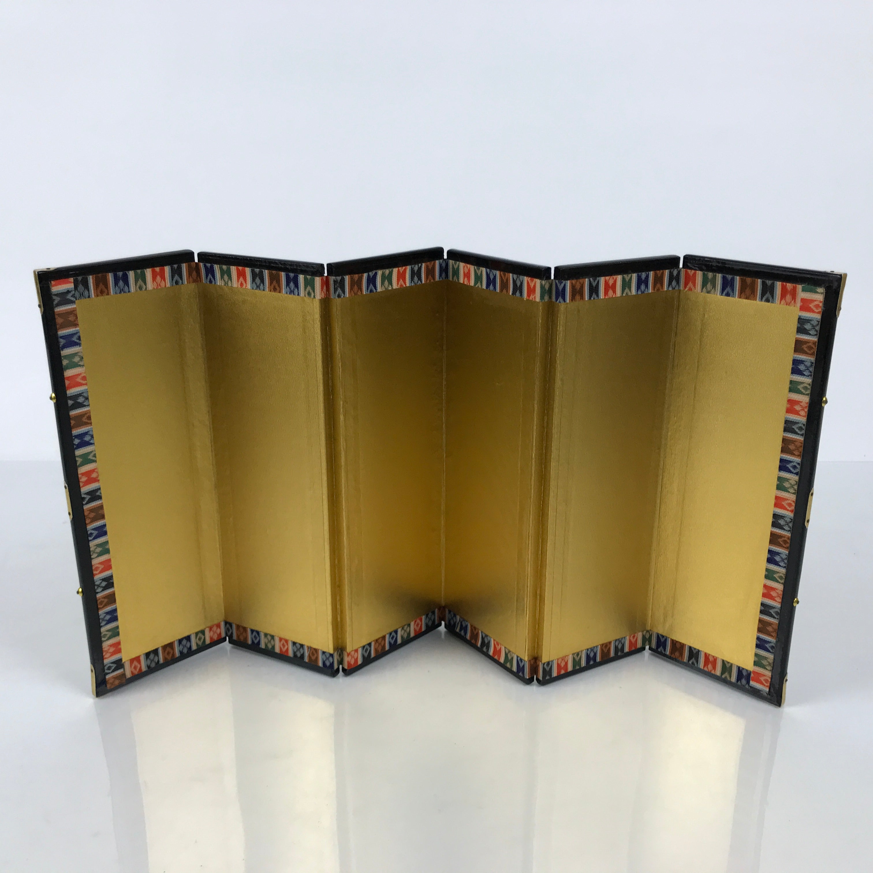 Japanese Gold Hina Doll Folding Screen Byobu Panel Display Vtg Furniture ID710-FB - Hina Doll Furniture-chidorivintage.com