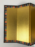 Japanese Gold Hina Doll Folding Screen Byobu Panel Display Vtg Furniture ID710-FB - Hina Doll Furniture-chidorivintage.com