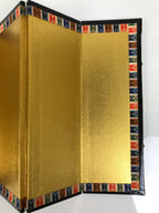 Japanese Gold Hina Doll Folding Screen Byobu Panel Display Vtg Furniture ID710-FB - Hina Doll Furniture-chidorivintage.com