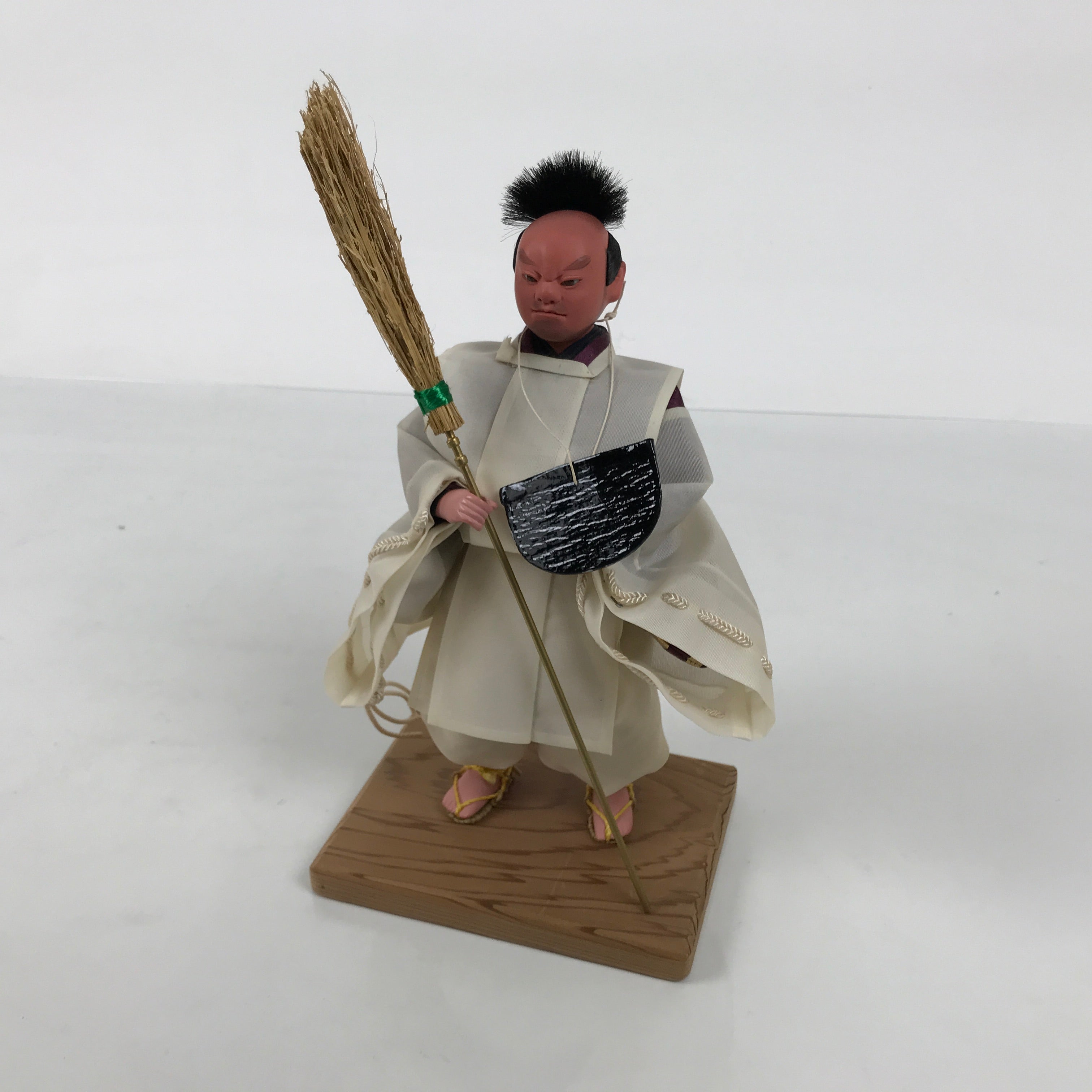 Japanese Shichou Man Servant Hina Ningyo Doll Vtg Girls' Day Display Broom ID701-AD - Doll-chidorivintage.com