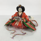 Japanese Princess Hina Ningyo Doll Girls' Day Ohina Matsuri Orange Silk ID700-AD - Doll-chidorivintage.com