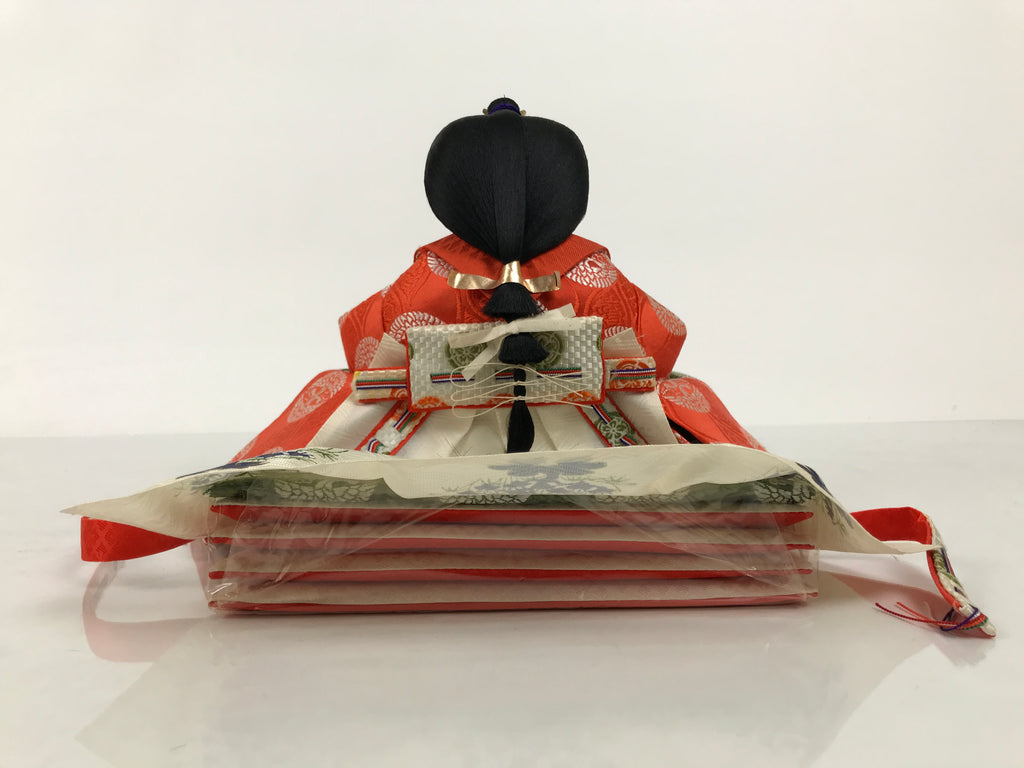 Japanese Princess Hina Ningyo Doll Girls' Day Ohina Matsuri Orange Silk ID700-AD - Doll-chidorivintage.com