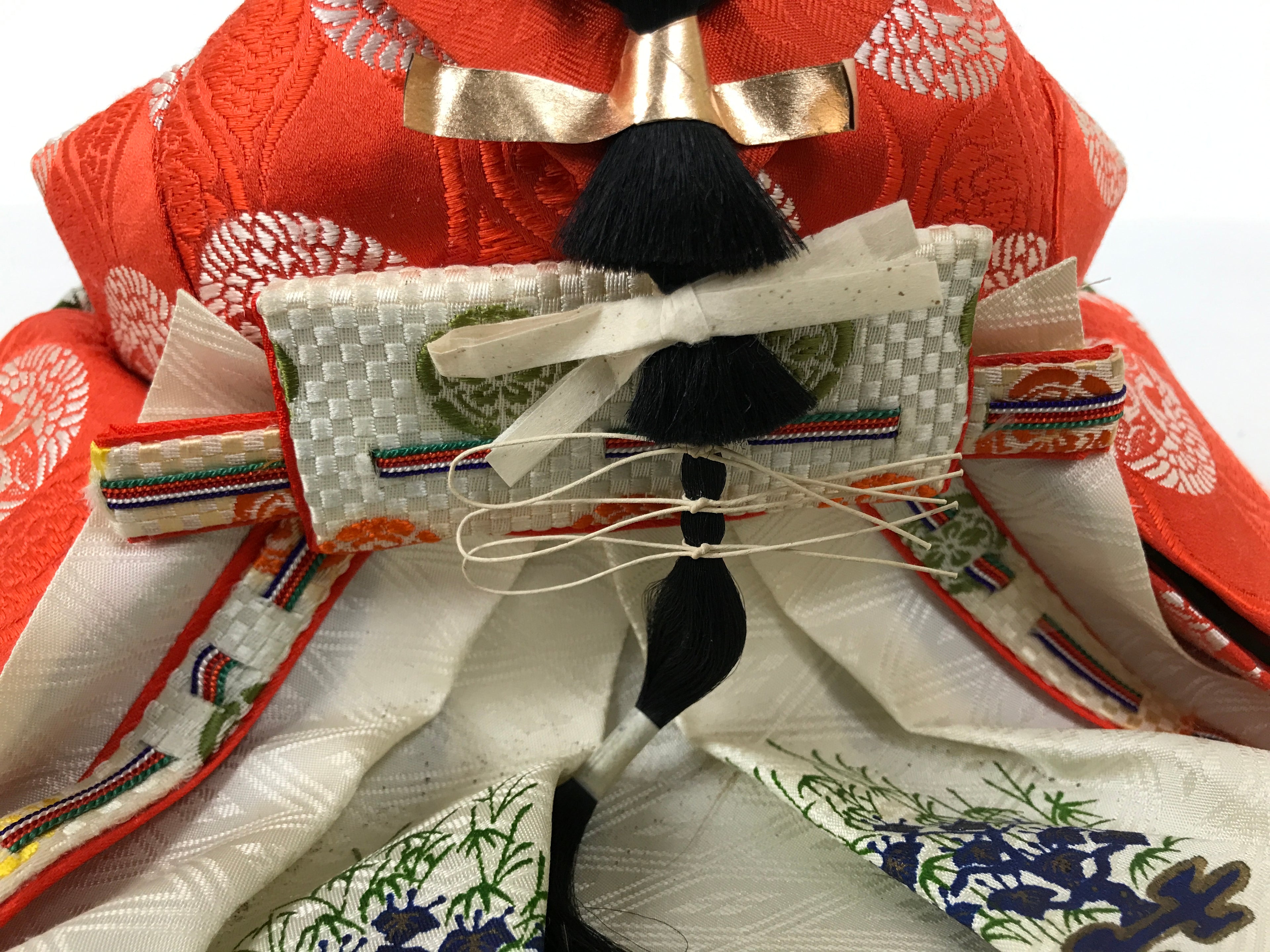 Japanese Princess Hina Ningyo Doll Girls' Day Ohina Matsuri Orange Silk ID700-AD - Doll-chidorivintage.com