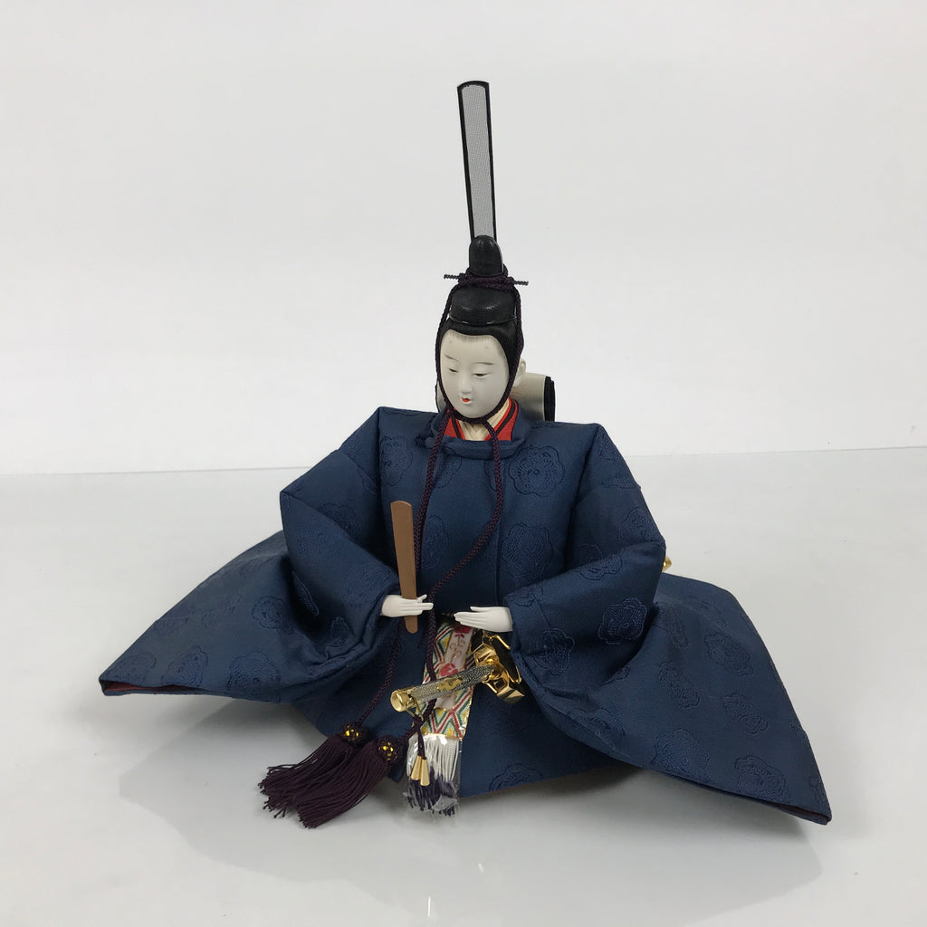 Japanese Prince Hina Ningyo Doll Girls' Day Ohinasama Matsuri Blue Silk ID699-AD - Doll-chidorivintage.com
