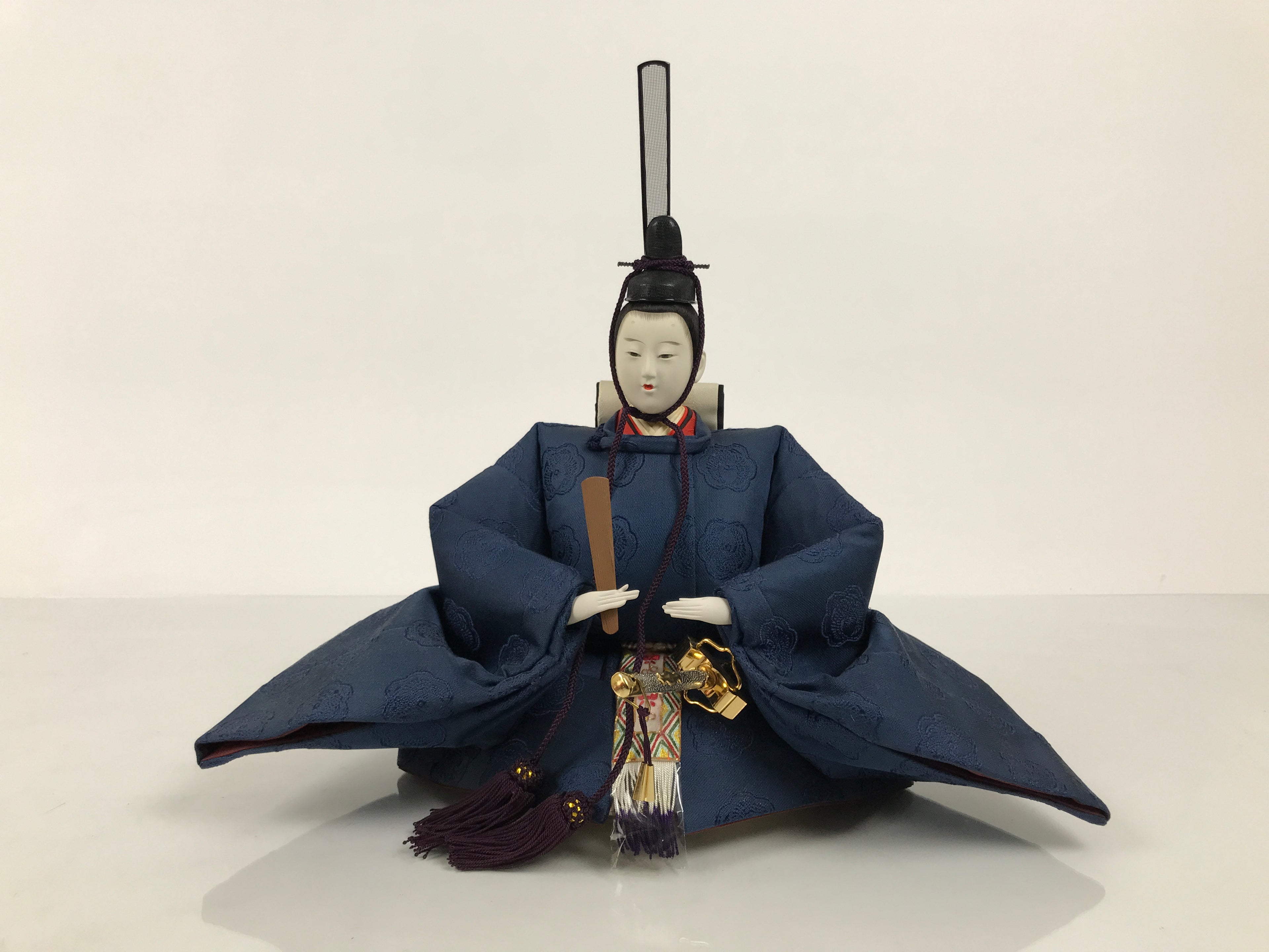 Japanese Prince Hina Ningyo Doll Girls' Day Ohinasama Matsuri Blue Silk ID699-AD - Doll-chidorivintage.com