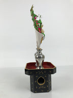 Japanese Lacquer Wood Sanpo Hina Doll Furniture Vtg Flower Vases Black Red ID718-FB - Hina Doll Furniture-chidorivintage.com