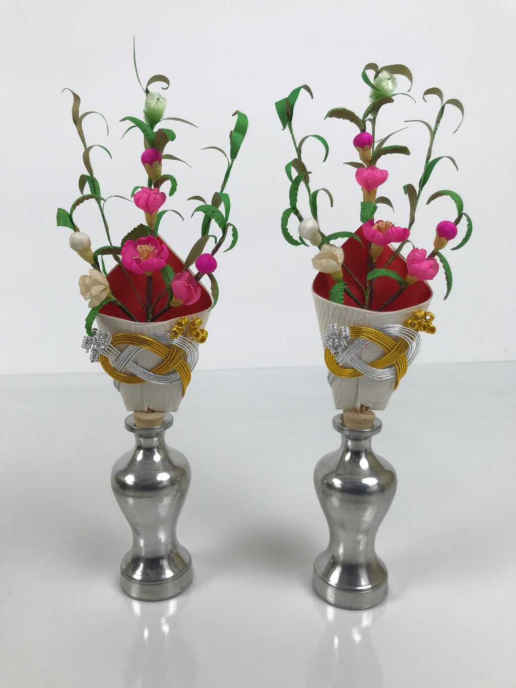 Japanese Lacquer Wood Sanpo Hina Doll Furniture Vtg Flower Vases Black Red ID718-FB - Hina Doll Furniture-chidorivintage.com