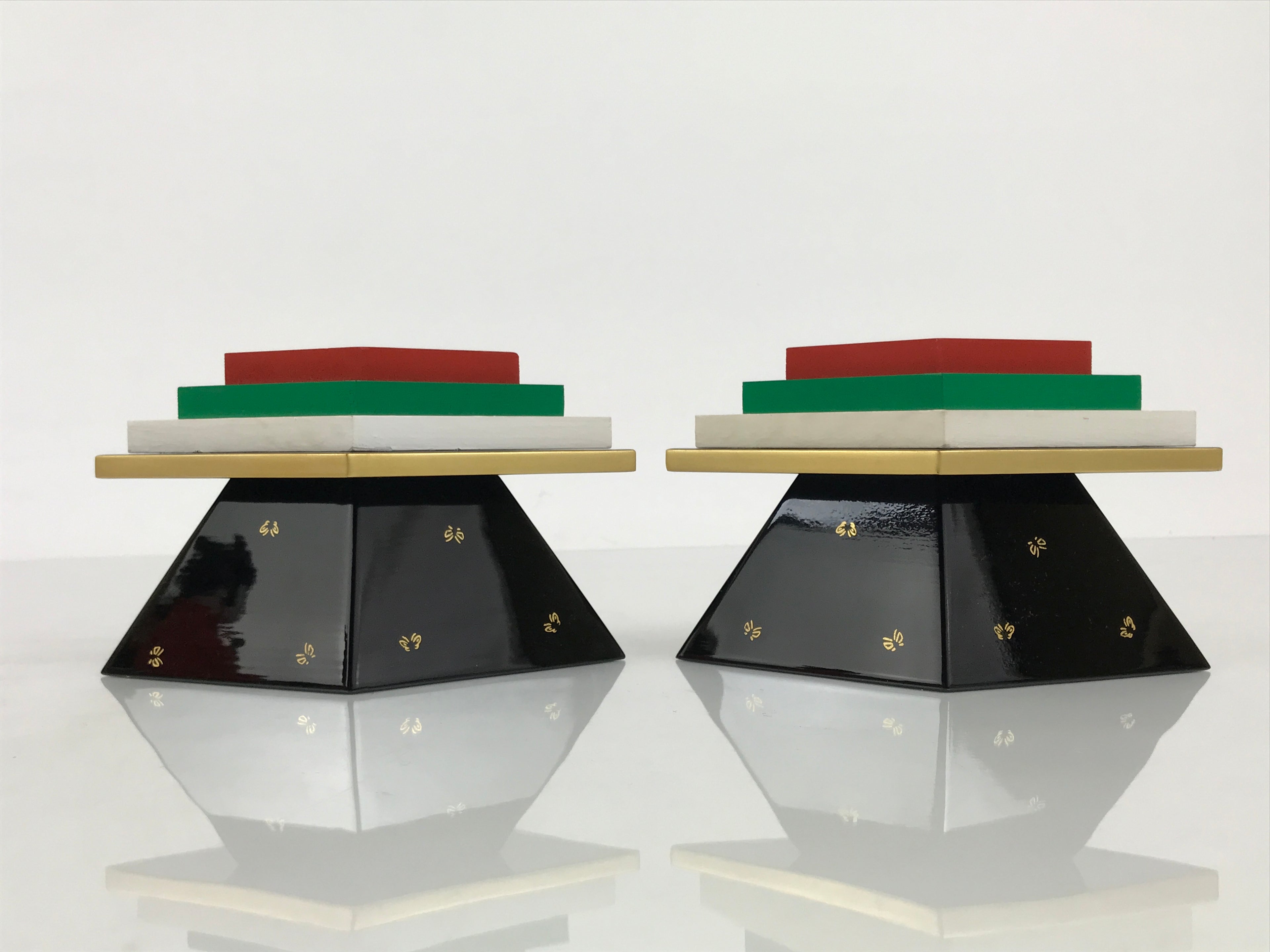 Japanese Lacquer Wood Hishidai Mochi Rice Cake Stands Hina Doll Furniture ID717-FB - Hina Doll Furniture-chidorivintage.com