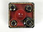 Japanese Lacquer Wood Ozen Tray Meal Set Hina Doll Furniture Vtg Black Red ID719-FB - Hina Doll Furniture-chidorivintage.com