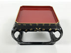 Japanese Lacquer Wood Ozen Tray Meal Set Hina Doll Furniture Vtg Black Red ID719-FB - Hina Doll Furniture-chidorivintage.com