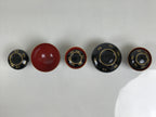 Japanese Lacquer Wood Ozen Tray Meal Set Hina Doll Furniture Vtg Black Red ID719-FB - Hina Doll Furniture-chidorivintage.com