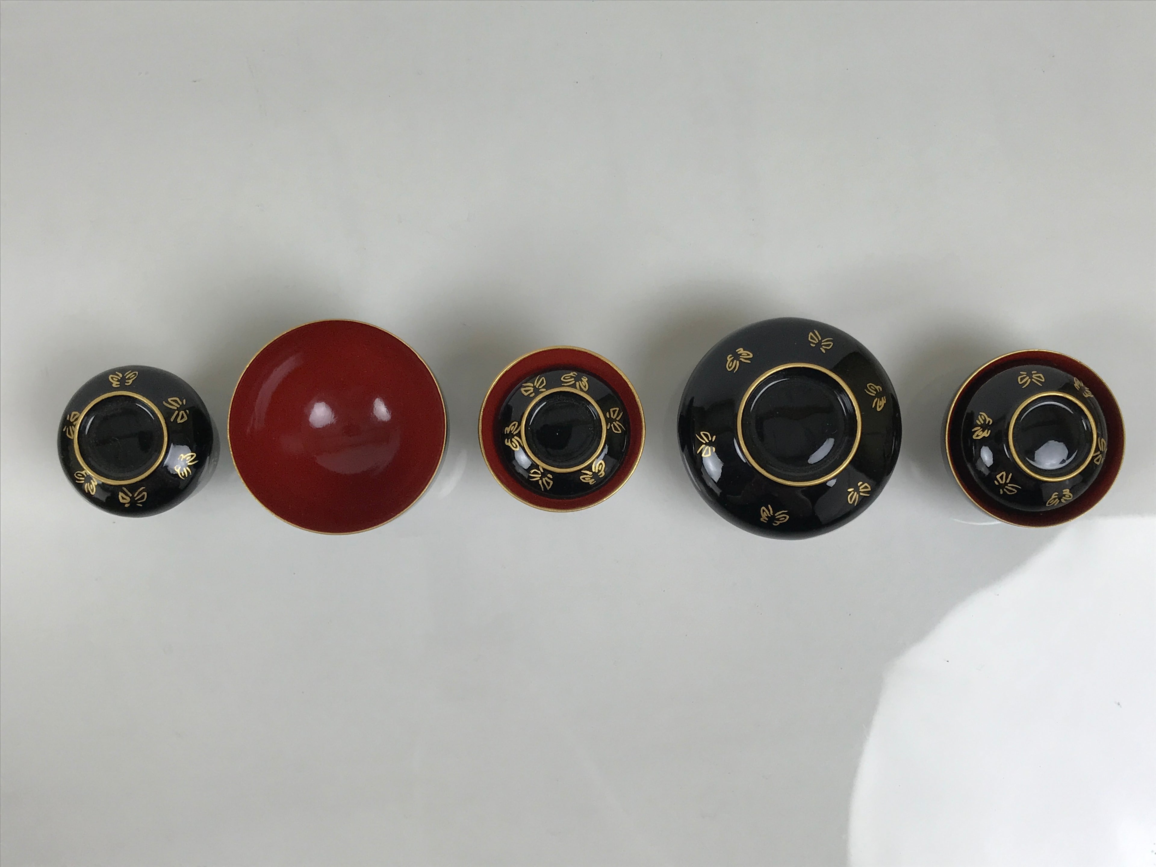 Japanese Lacquer Wood Ozen Tray Meal Set Hina Doll Furniture Vtg Black Red ID719-FB - Hina Doll Furniture-chidorivintage.com
