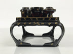 Japanese Lacquer Wood Ozen Tray Meal Set Hina Doll Furniture Vtg Black Red ID720-FB - Hina Doll Furniture-chidorivintage.com