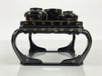 Japanese Lacquer Wood Ozen Tray Meal Set Hina Doll Furniture Vtg Black Red ID720-FB - Hina Doll Furniture-chidorivintage.com
