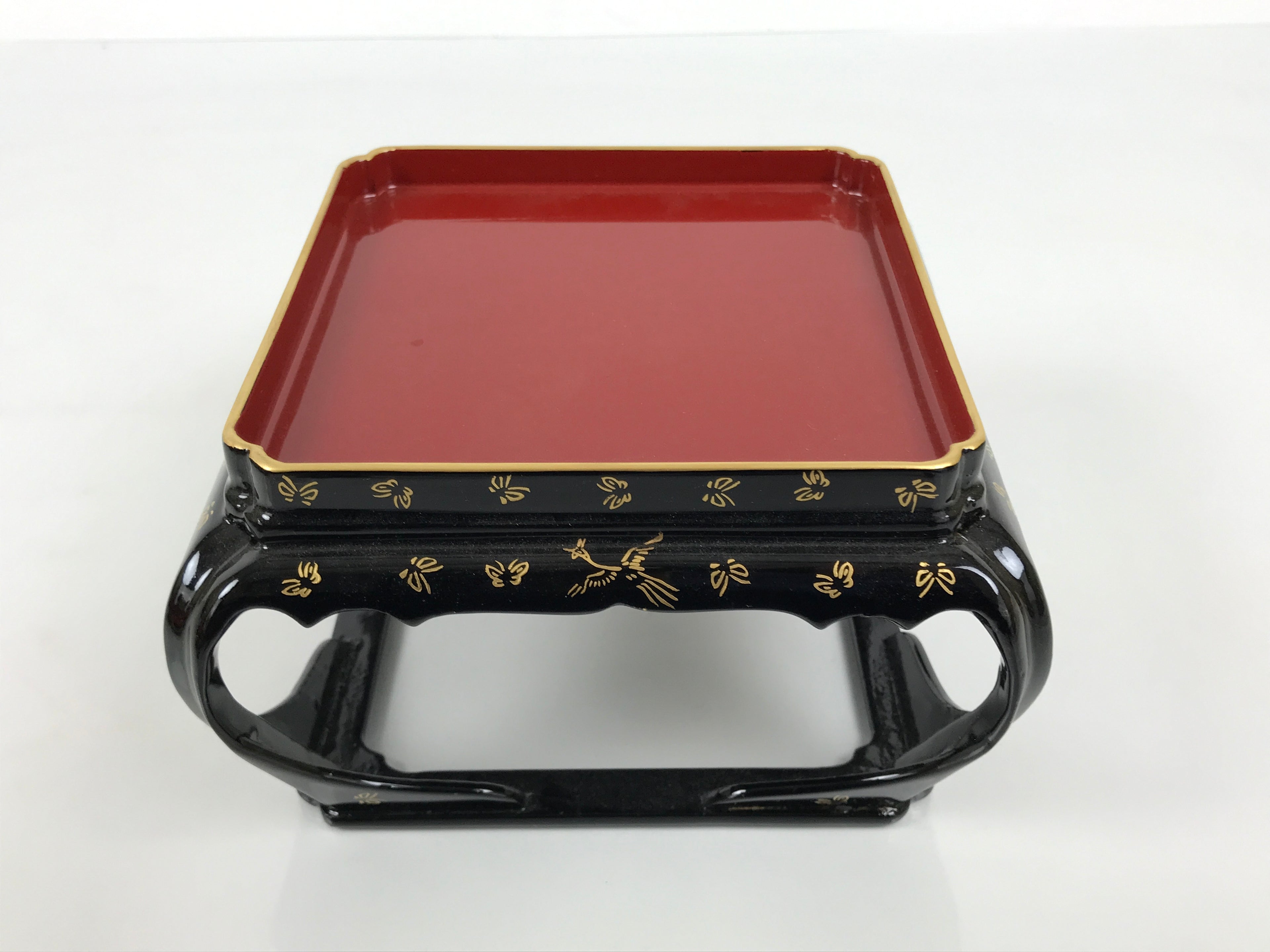 Japanese Lacquer Wood Ozen Tray Meal Set Hina Doll Furniture Vtg Black Red ID720-FB - Hina Doll Furniture-chidorivintage.com