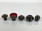 Japanese Lacquer Wood Ozen Tray Meal Set Hina Doll Furniture Vtg Black Red ID720-FB - Hina Doll Furniture-chidorivintage.com
