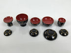 Japanese Lacquer Wood Ozen Tray Meal Set Hina Doll Furniture Vtg Black Red ID720-FB - Hina Doll Furniture-chidorivintage.com