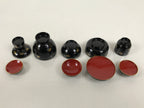 Japanese Lacquer Wood Ozen Tray Meal Set Hina Doll Furniture Vtg Black Red ID720-FB - Hina Doll Furniture-chidorivintage.com