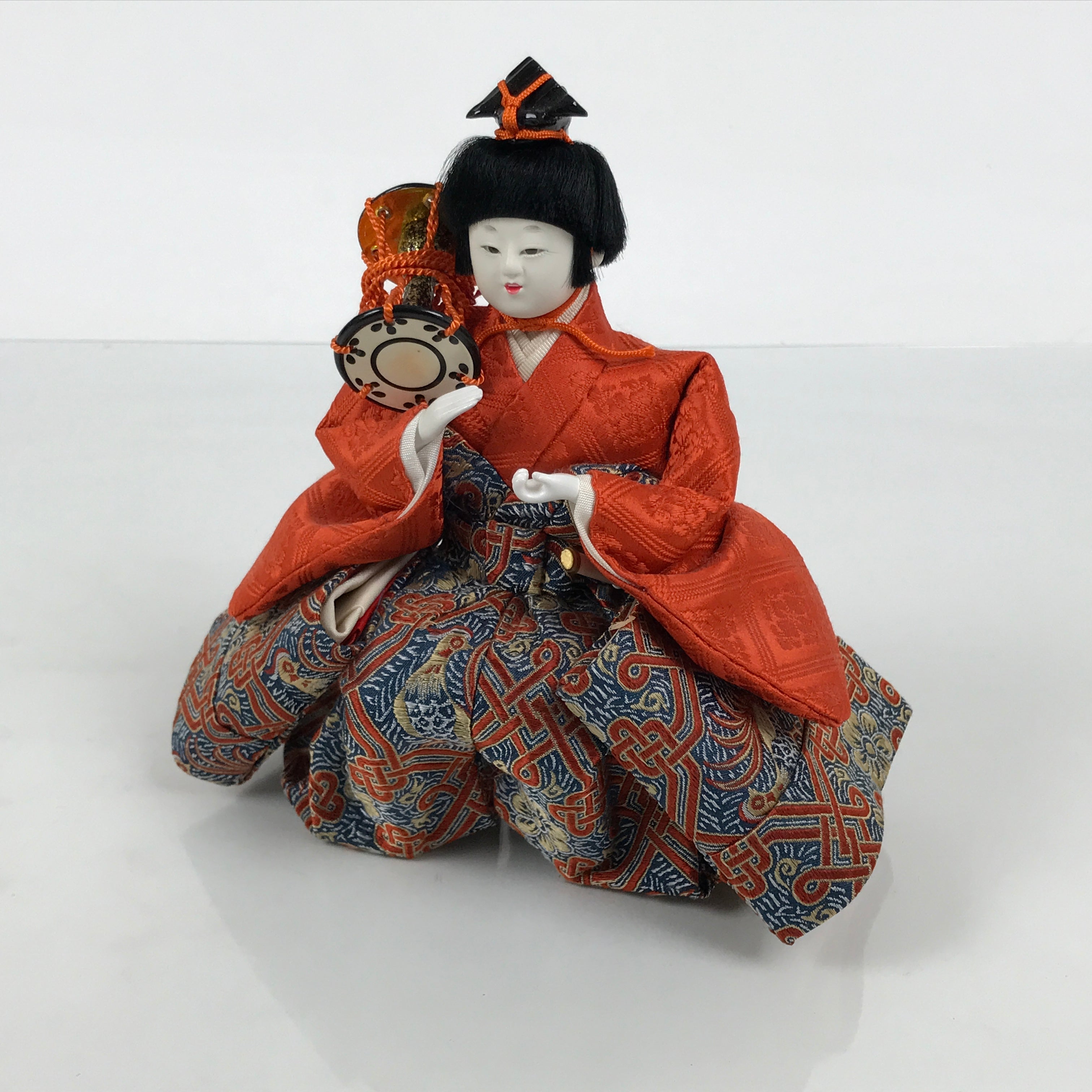 Japanese Goninbayashi Court Musician Hina Ningyo Doll Vtg Girls' Day Drum ID711-AD - Doll-chidorivintage.com