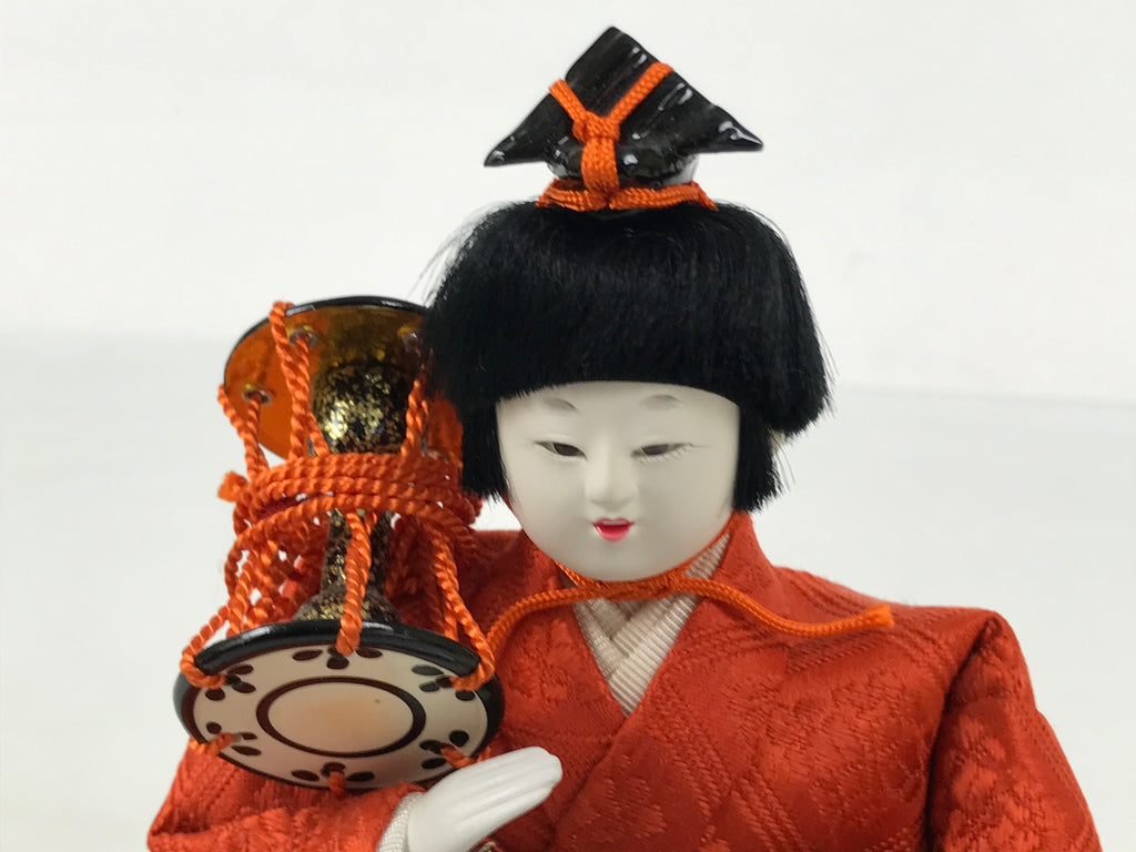 Japanese Goninbayashi Court Musician Hina Ningyo Doll Vtg Girls' Day Drum ID711-AD - Doll-chidorivintage.com