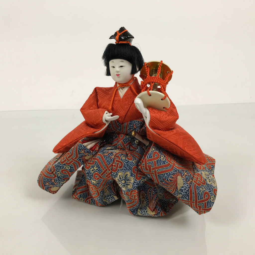 Japanese Goninbayashi Court Musician Hina Ningyo Doll Vtg Girls' Day Drum ID712-AD - Doll-chidorivintage.com