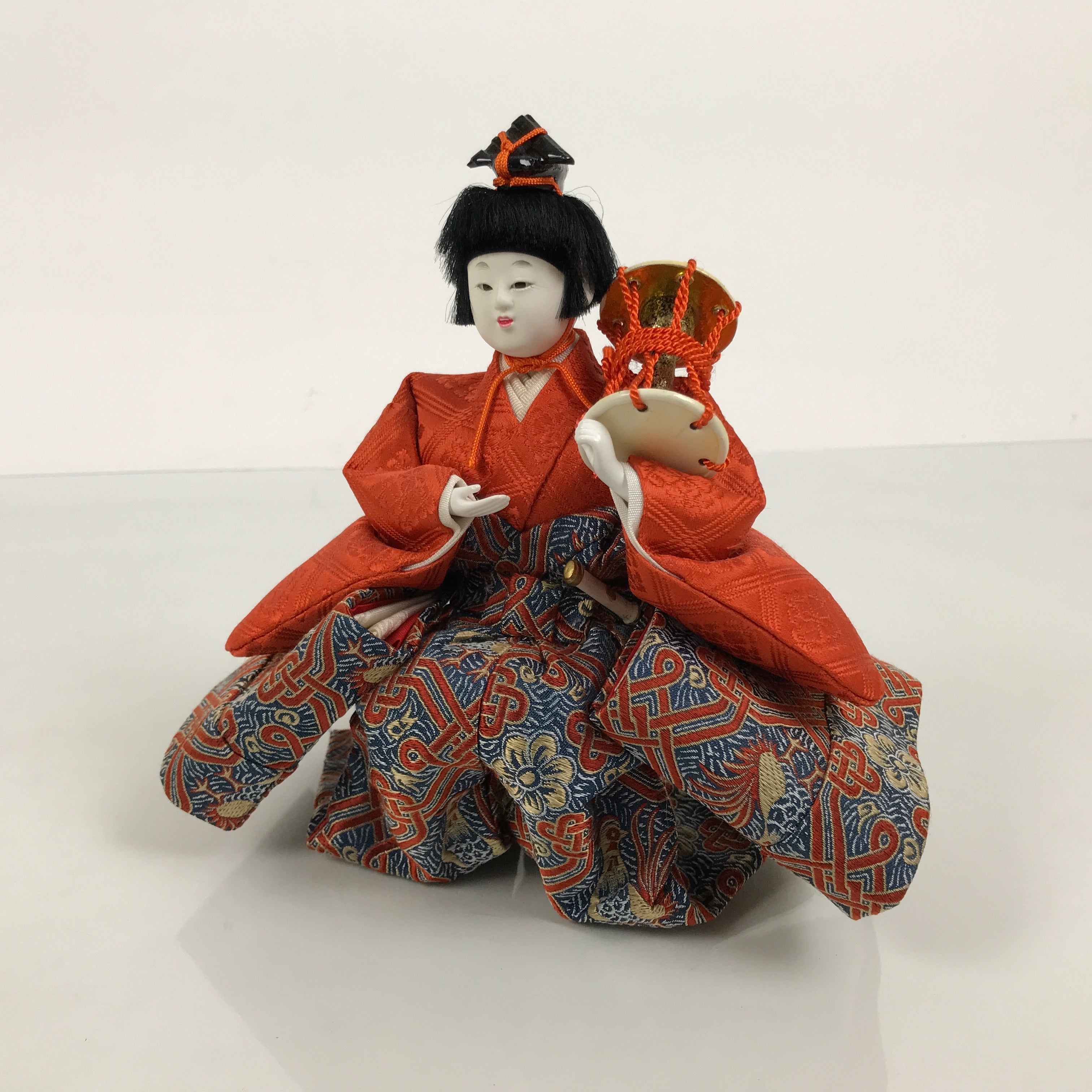 Japanese Goninbayashi Court Musician Hina Ningyo Doll Vtg Girls' Day Drum ID712-AD - Doll-chidorivintage.com