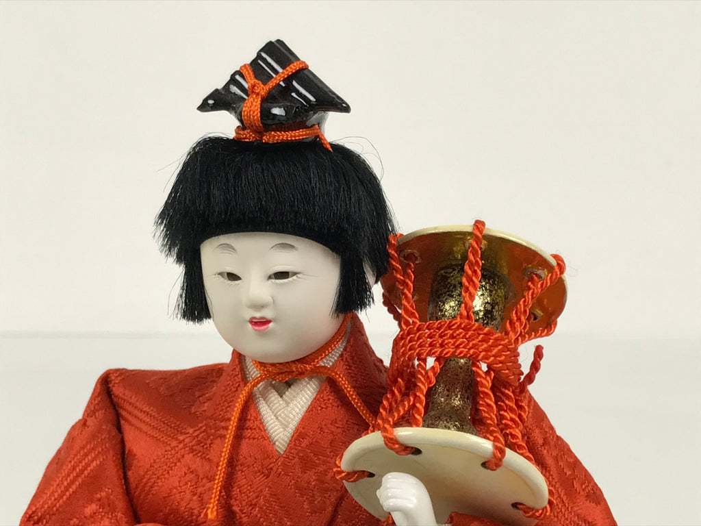 Japanese Goninbayashi Court Musician Hina Ningyo Doll Vtg Girls' Day Drum ID712-AD - Doll-chidorivintage.com